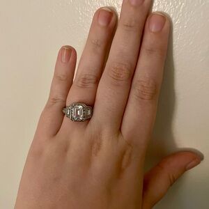 Elegant Silver CZ Women's Ring, size 8.5